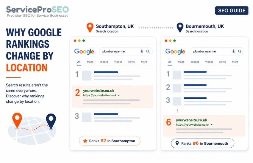 Google search rankings compared between Southampton and Bournemouth
